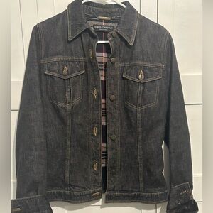 Dolce & Gabbana Plaid Lined Denim Jacket Italy Size 42 Authenticated
